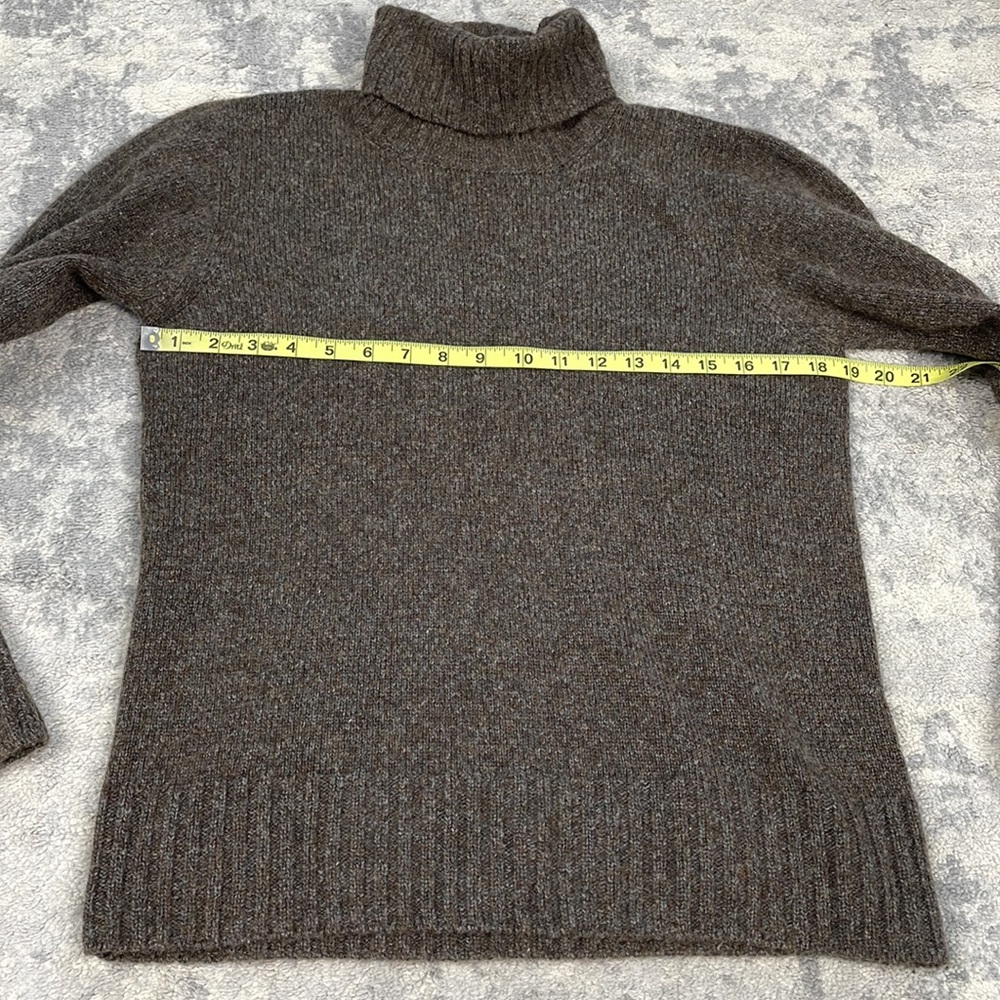 SOLD - Loro Piana Cashmere Turtleneck Sweater Marled Brown Knit Mens Sz 48 Small - Picture 5 of 13